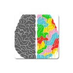 Clip Art Brain Halves Square Magnet Front