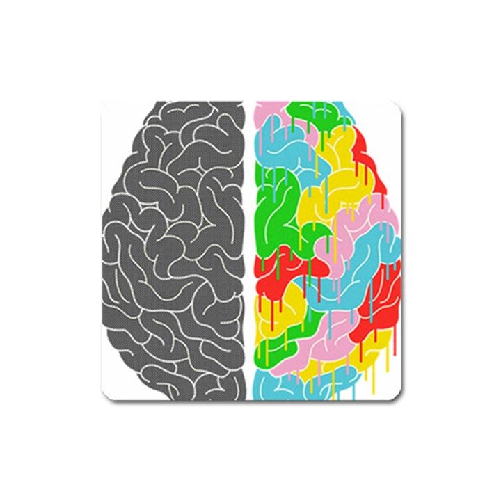 Clip Art Brain Halves Square Magnet