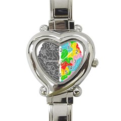 Clip Art Brain Halves Heart Italian Charm Watch by Sapixe