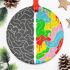 Clip Art Brain Halves Round Ornament (two Sides) by Sapixe