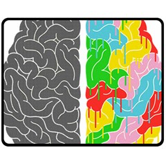 Clip Art Brain Halves Fleece Blanket (medium)  by Sapixe