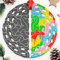 Clip Art Brain Halves Ornament (round Filigree)