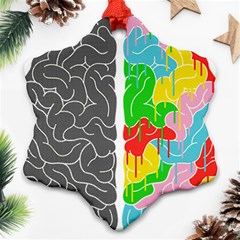 Clip Art Brain Halves Snowflake Ornament (two Sides)