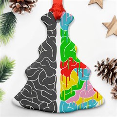 Clip Art Brain Halves Christmas Tree Ornament (two Sides)