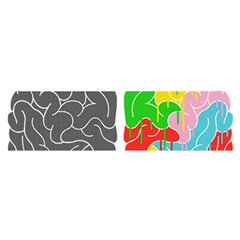 Clip Art Brain Halves Oblong Satin Scarf (16  X 60 ) by Sapixe