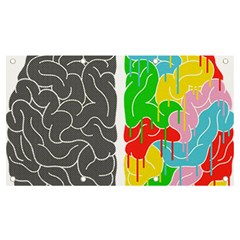 Clip Art Brain Halves Banner And Sign 7  X 4 