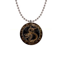 Dragon Pentagram 1  Button Necklace by Sapixe