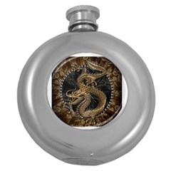 Dragon Pentagram Round Hip Flask (5 Oz) by Sapixe