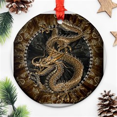 Dragon Pentagram Round Ornament (two Sides)