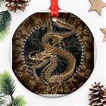 Dragon Pentagram Round Ornament (Two Sides) Front