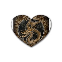 Dragon Pentagram Rubber Coaster (heart) by Sapixe