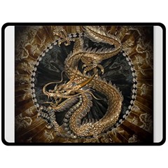 Dragon Pentagram Fleece Blanket (large)  by Sapixe