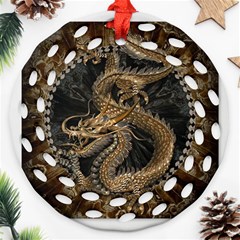 Dragon Pentagram Ornament (round Filigree)