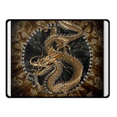 Dragon Pentagram Double Sided Fleece Blanket (small)  by Sapixe