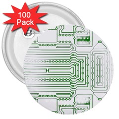 Circuit Board 3  Buttons (100 Pack)  by Sapixe