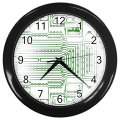 Circuit Board Wall Clock (black) by Sapixe