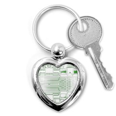 Circuit Board Key Chain (heart) by Sapixe