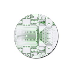 Circuit Board Rubber Coaster (round) by Sapixe