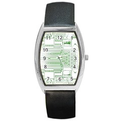 Circuit Board Barrel Style Metal Watch by Sapixe