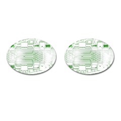 Circuit Board Cufflinks (oval) by Sapixe