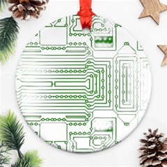 Circuit Board Round Ornament (two Sides)