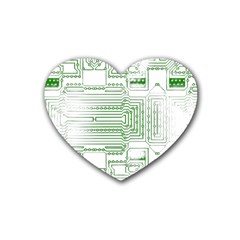 Circuit Board Rubber Coaster (heart) by Sapixe