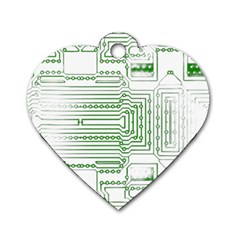 Circuit Board Dog Tag Heart (one Side) by Sapixe