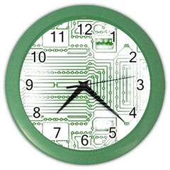 Circuit Board Color Wall Clock by Sapixe