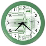 Circuit Board Color Wall Clock Front