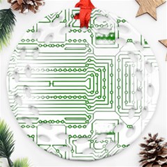 Circuit Board Round Filigree Ornament (two Sides)