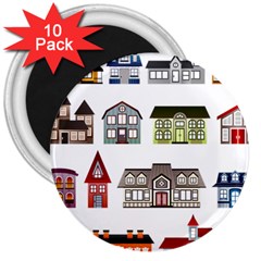 Houses 3  Magnets (10 Pack)  by Sapixe