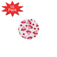 Pink Watermeloon 1  Mini Buttons (10 Pack)  by Sapixe