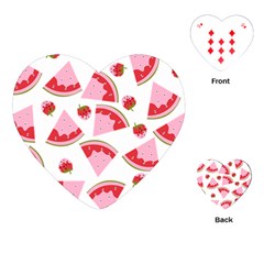 Pink Watermeloon Playing Cards Single Design (heart)