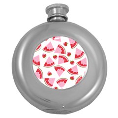 Pink Watermeloon Round Hip Flask (5 Oz) by Sapixe