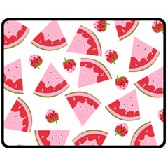 Pink Watermeloon Fleece Blanket (medium)  by Sapixe