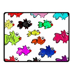 Fish Fishes Marine Life Swimming Water Fleece Blanket (small) by Sapixe