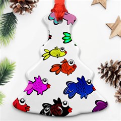 Fish Fishes Marine Life Swimming Water Ornament (christmas Tree) 