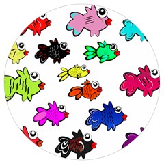 Fish Fishes Marine Life Swimming Water Round Trivet by Sapixe