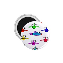 Fish Swim Cartoon Funnycute 1 75  Magnets by Sapixe