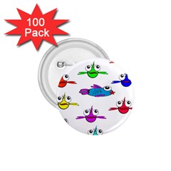 Fish Swim Cartoon Funnycute 1 75  Buttons (100 Pack)  by Sapixe