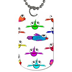 Fish Swim Cartoon Funnycute Dog Tag (two Sides) by Sapixe