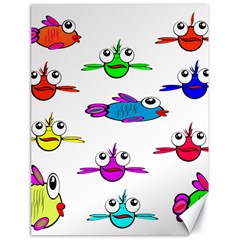 Fish Swim Cartoon Funnycute Canvas 18  X 24  by Sapixe