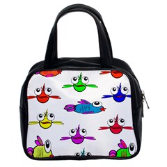 Fish Swim Cartoon Funnycute Classic Handbag (two Sides) by Sapixe