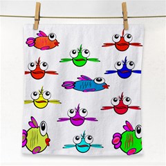 Fish Swim Cartoon Funnycute Face Towel by Sapixe