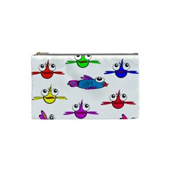 Fish Swim Cartoon Funnycute Cosmetic Bag (small) by Sapixe