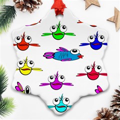 Fish Swim Cartoon Funnycute Ornament (snowflake)