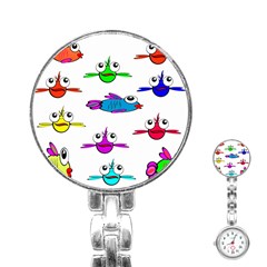 Fish Swim Cartoon Funnycute Stainless Steel Nurses Watch by Sapixe