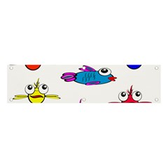 Fish Swim Cartoon Funnycute Banner And Sign 4  X 1 