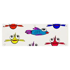 Fish Swim Cartoon Funnycute Banner And Sign 6  X 2  by Sapixe