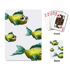 Fish Vector Green Playing Cards Single Design (rectangle)